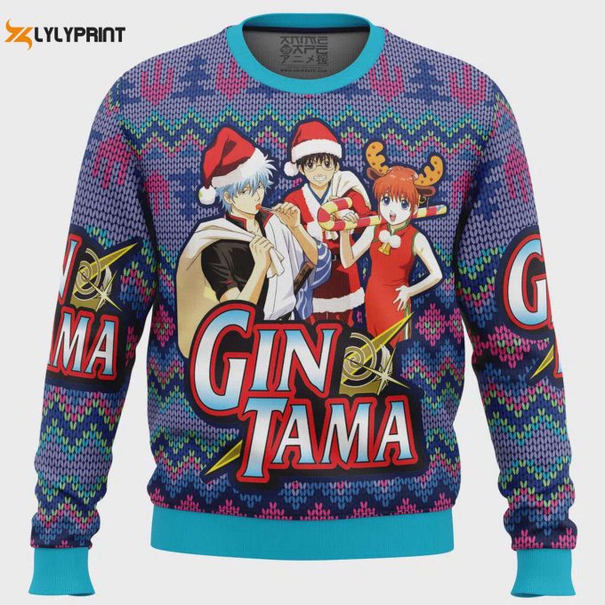 Gintama Alt Ugly Christmas Sweater: Festive Anime-Inspired Apparel For Holiday Cheer! 1