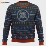 Gintama Gintoki Symbol Ugly Christmas Sweater: Festive Anime-Inspired Design for the Holidays