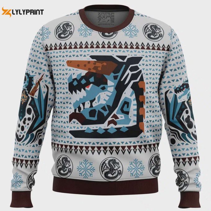 Get Festive With The Gogmazios Monster Hunter Ugly Christmas Sweater – Perfect For Gaming Enthusiasts!