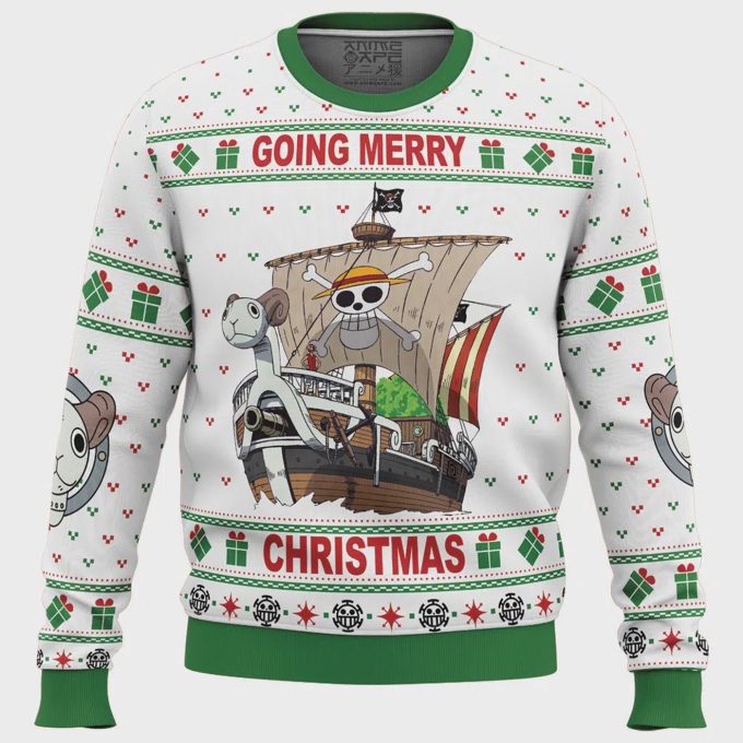 Get Festive With The Going Merry Christmas One Piece Ugly Sweater – Perfect For Holiday Fun!