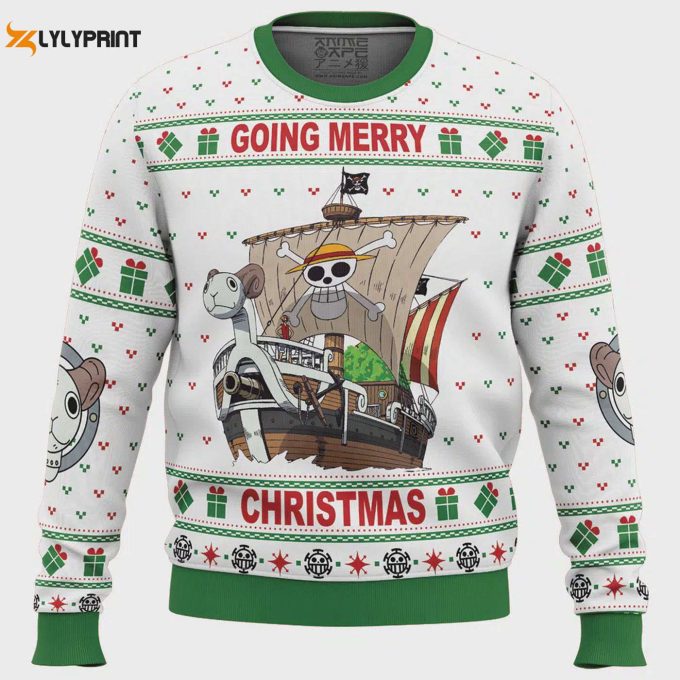 Get Festive With The Going Merry Christmas One Piece Ugly Sweater – Perfect For Holiday Fun!