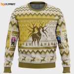 Golden Deer Fire Emblem Ugly Christmas Sweater: Festive Gaming Apparel for Fans