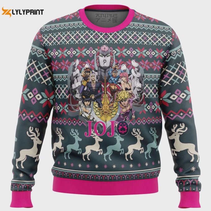 Get Festive With Golden Wind Jojo S Ugly Christmas Sweater – Perfect For Jojo Fans!