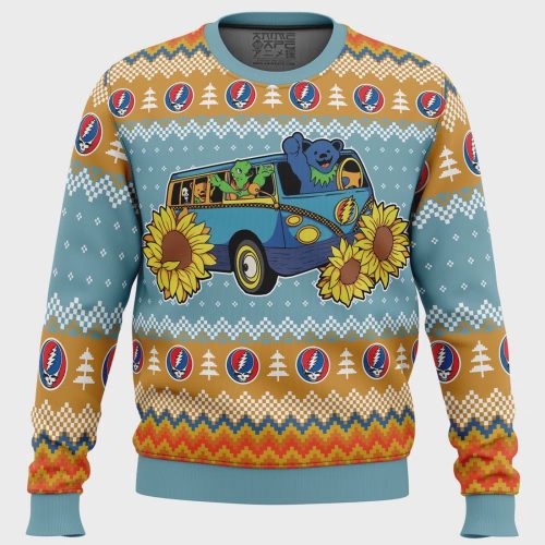 Get Festive with the Grateful Dead Bus Ugly Christmas Sweater – Perfect for Fans!