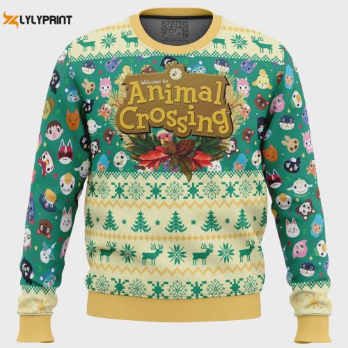 Get Festive with Happy Animal Villagers Ugly Christmas Sweater in Animal Crossing!