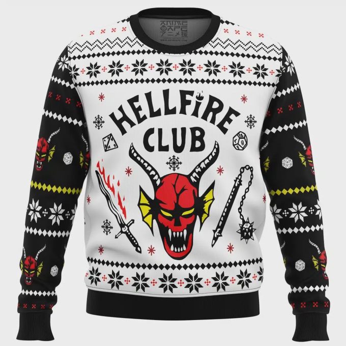 Get Festive With Hellfire Club Stranger Things Ugly Christmas Sweater – Perfect For Fans &Amp; Holiday Parties!