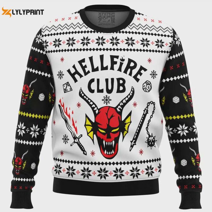 Get Festive With Hellfire Club Stranger Things Ugly Christmas Sweater – Perfect For Fans &Amp;Amp; Holiday Parties!