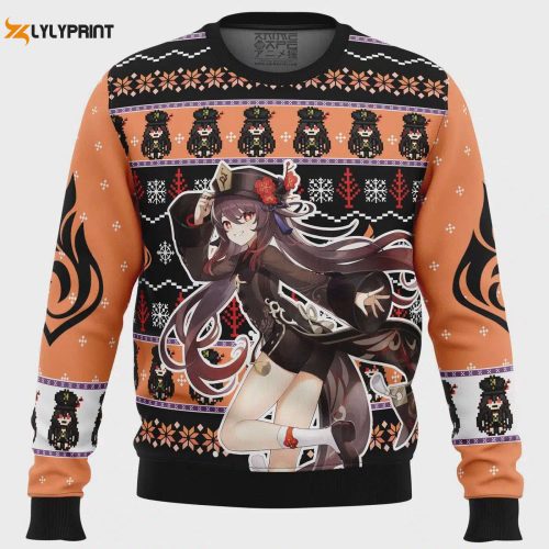 Get Festive with Hu Tao Genshin Impact Ugly Christmas Sweater – Limited Edition Fun & Stylish Apparel