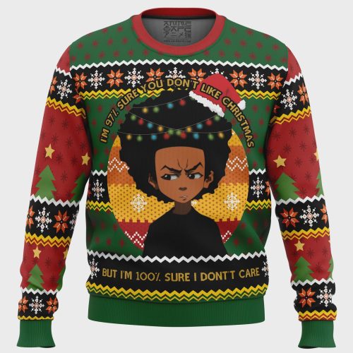 Huey Freeman Boondocks Ugly Christmas Sweater: Festive and Stylish Apparel for Fans of the Classic Cartoon