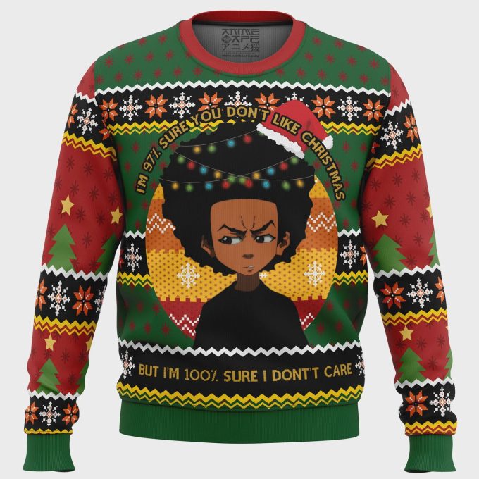 Huey Freeman Boondocks Ugly Christmas Sweater: Festive And Stylish Apparel For Fans Of The Classic Cartoon