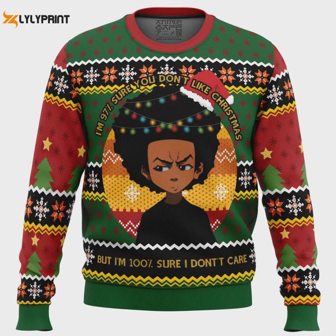 Huey Freeman Boondocks Ugly Christmas Sweater: Festive And Stylish Apparel For Fans Of The Classic Cartoon