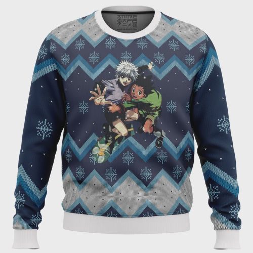 Hunter X Hunter Gon & Killua Ugly Christmas Sweater: Festive Anime Apparel for Fans!