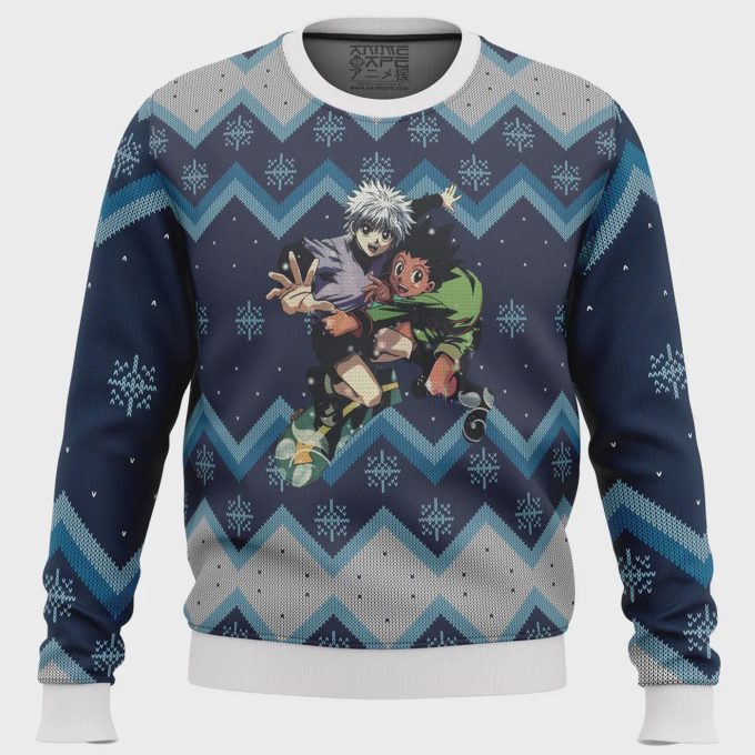 Hunter X Hunter Gon &Amp; Killua Ugly Christmas Sweater: Festive Anime Apparel For Fans!