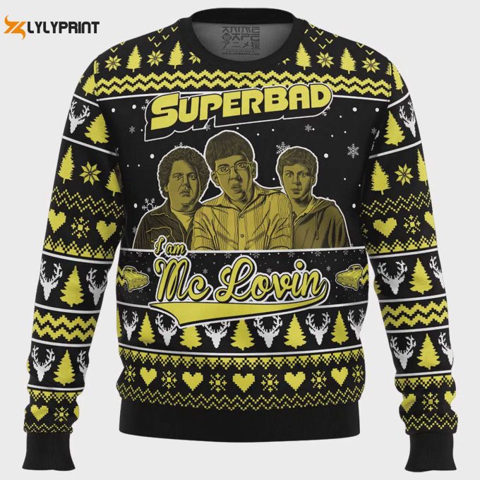 Get Festive With The Mc Lovin Superbad Ugly Christmas Sweater - Perfect For Holiday Fun! 1