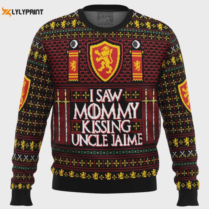 I Saw Mommy Kissing Uncle Jaime Ugly Christmas Sweater: Festive And Hilarious Holiday Attire 1