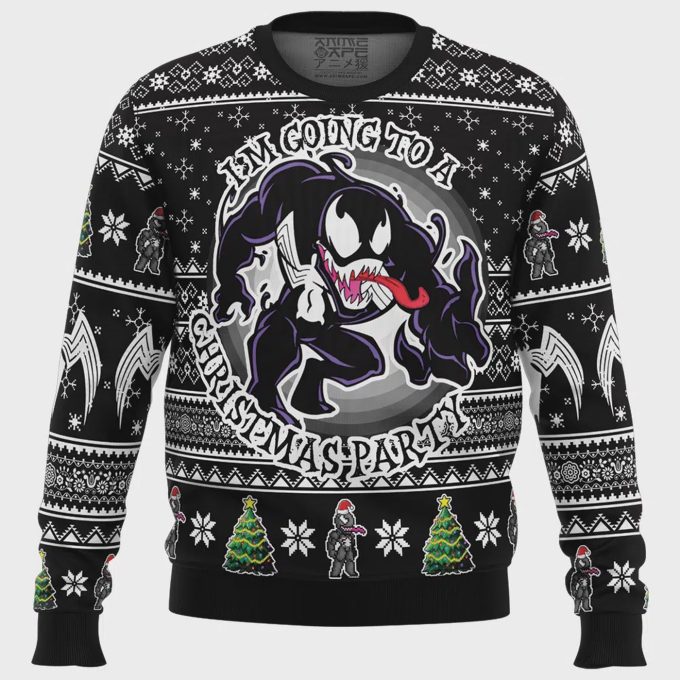 Get Festive With The Venom Ugly Christmas Sweater At A Christmas Party – Limited Edition!