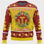 Get Festive with the I m Not a Pervert Turbo Man Ugly Christmas Sweater!