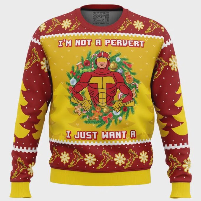 Get Festive With The I M Not A Pervert Turbo Man Ugly Christmas Sweater!