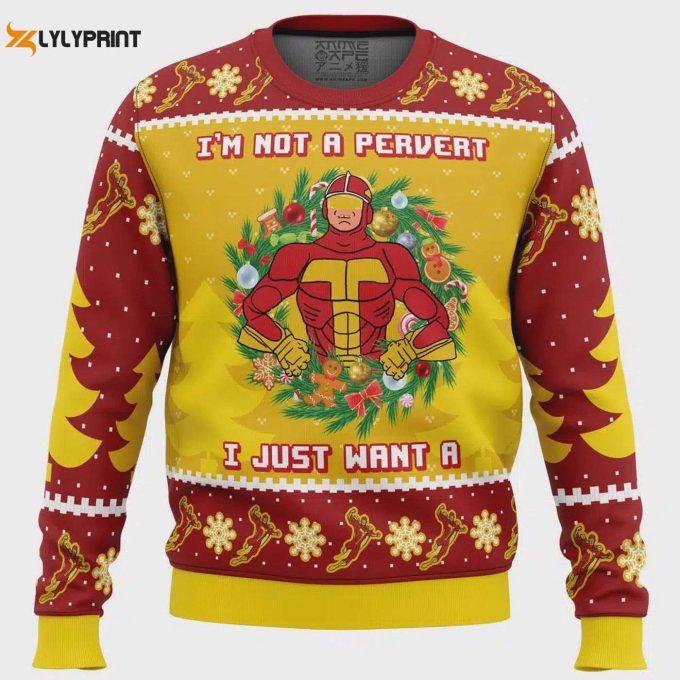 Get Festive With The I M Not A Pervert Turbo Man Ugly Christmas Sweater!