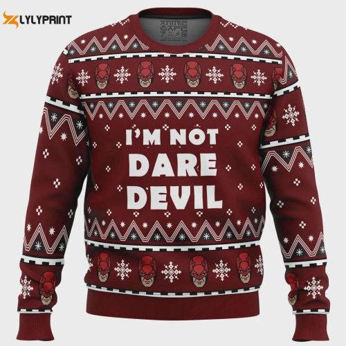 Dazzle with Marvel s I m not Daredevil Ugly Christmas Sweater