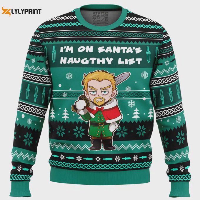 Get Festive With The I M On Santa S Naughty List Vinland Saga Ugly Christmas Sweater 1