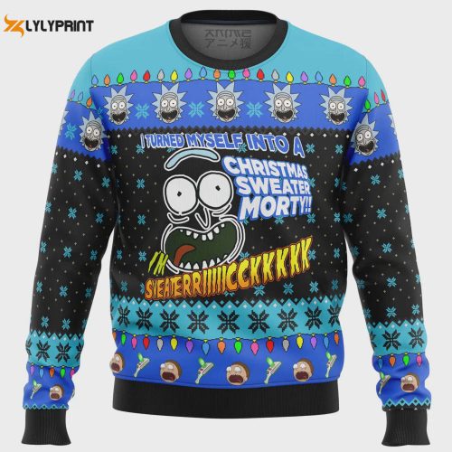 I m Sweater Rick – Rick & Morty Ugly Christmas Sweater: Festive Fun with Iconic Characters!