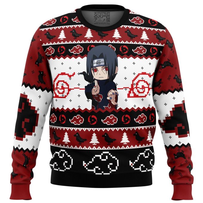 Itachi Uchiha Chibi Akatsuki Ugly Christmas Sweater: Festive Anime Design For Cosplay &Amp; Holiday Parties!