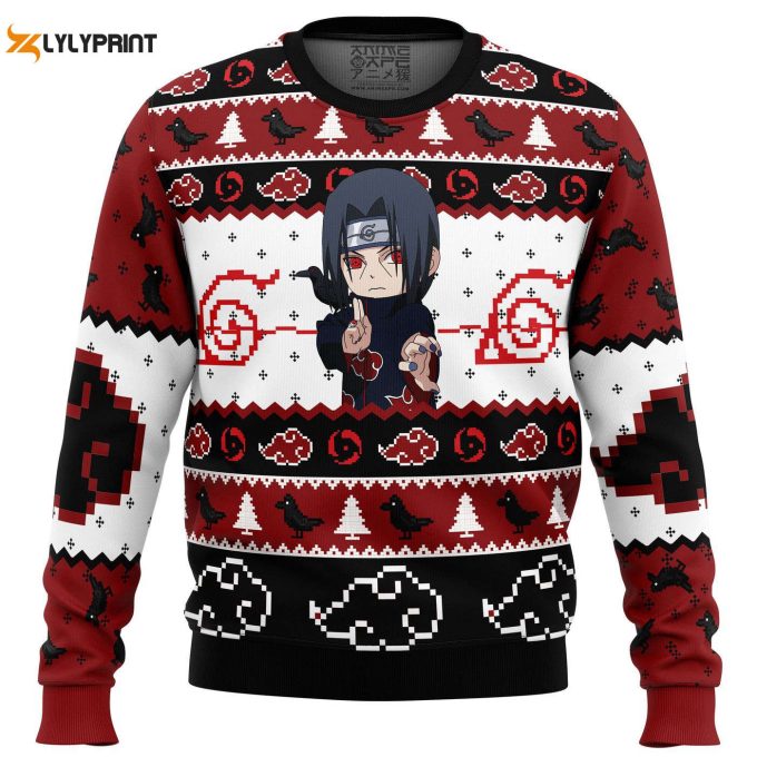 Itachi Uchiha Chibi Akatsuki Ugly Christmas Sweater: Festive Anime Design For Cosplay &Amp;Amp; Holiday Parties!