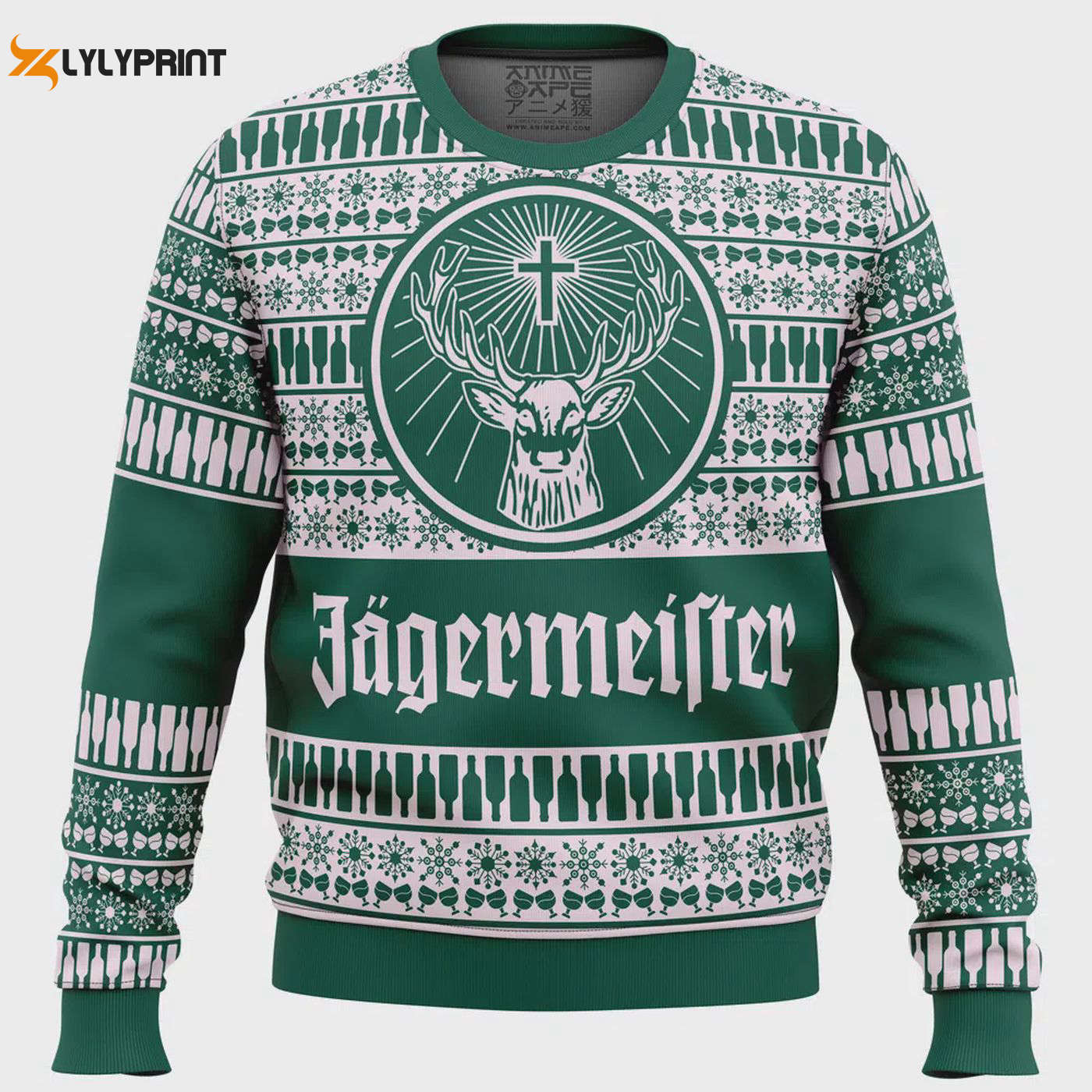Jagermeister Green Ugly Christmas Sweater: Festive & Fun Holiday Apparel for Fans Limited Edition Jagermeister Green Ugly Christmas Sweater: Festive & Fun Holiday Apparel for Fans Limited Edition