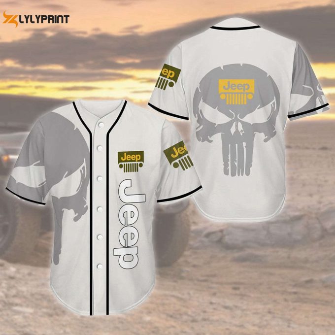 Jeep Skull Baseball Tee Jersey Shirt - Gift For Men Women 1