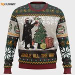 Jingle All The Way Mandalorian Star Wars Ugly Christmas Sweater – Festive and Cozy Holiday Apparel