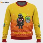 Get Festive with Jingle All The Way Mandalorian Ugly Christmas Sweater – Limited Edition Holiday Apparel