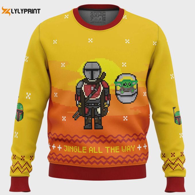 Get Festive With Jingle All The Way Mandalorian Ugly Christmas Sweater – Limited Edition Holiday Apparel