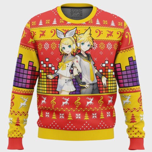 Get Festive with Kagamine Rin Len Ugly Christmas Sweater – Perfect Holiday Gift!