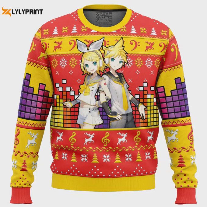 Get Festive With Kagamine Rin Len Ugly Christmas Sweater - Perfect Holiday Gift! 1