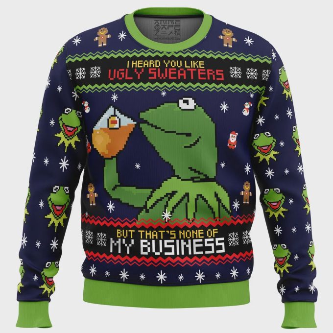 Get Festive With The Kermit The Frog Ugly Christmas Sweater – Perfect Holiday Attire!