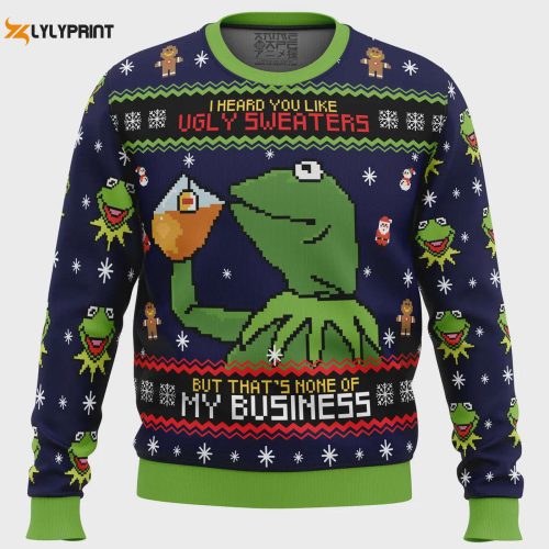 Get Festive with the Kermit the Frog Ugly Christmas Sweater – Perfect Holiday Attire!