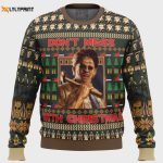 Spooky & Stylish: Leatherface Texas Chainsaw Massacre Ugly Christmas Sweater – Perfect for Horror Fans!