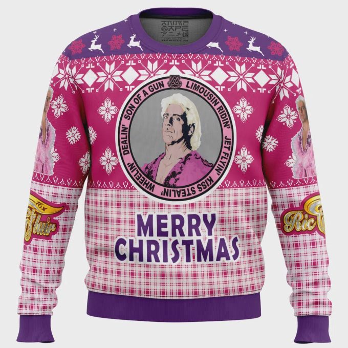 Get In The Festive Spirit With The Legendary Ric Flair Wwe Ugly Christmas Sweater 2