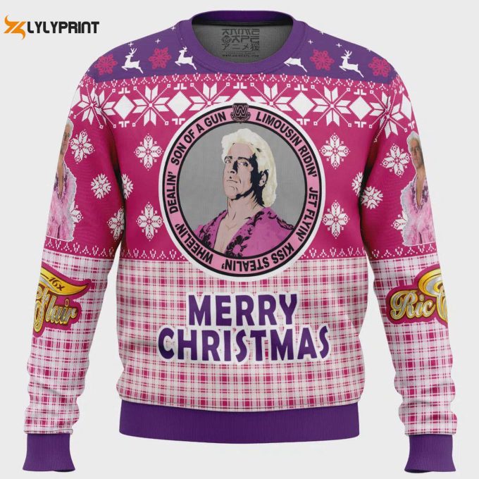 Get In The Festive Spirit With The Legendary Ric Flair Wwe Ugly Christmas Sweater 1