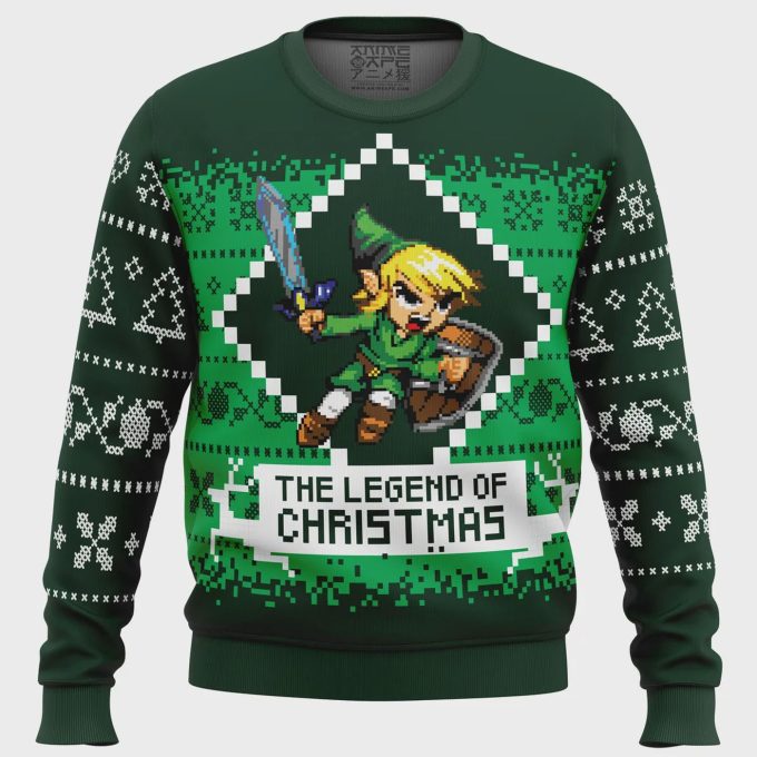 Spread Holiday Cheer With The Legendary Warrior Of Christmas Zelda Ugly Sweater