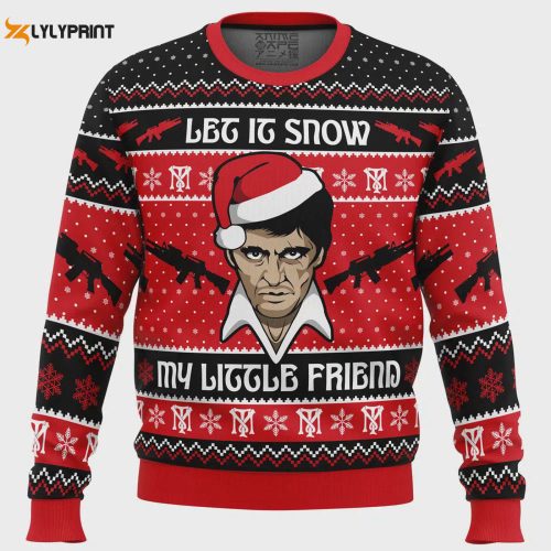 Stay Stylish this Holiday Season with Let It Snow Scarface Ugly Christmas Sweater – Limited Edition