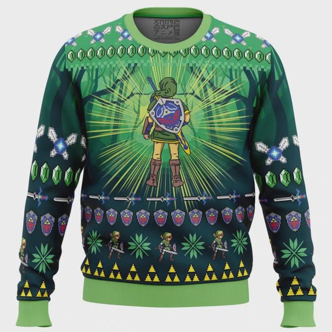 Get Festive With The Link Zelda Ugly Christmas Sweater – Perfect For Gamers And Nintendo Fans