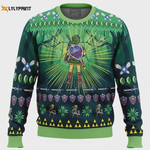 Get Festive with the Link Zelda Ugly Christmas Sweater – Perfect for Gamers and Nintendo Fans