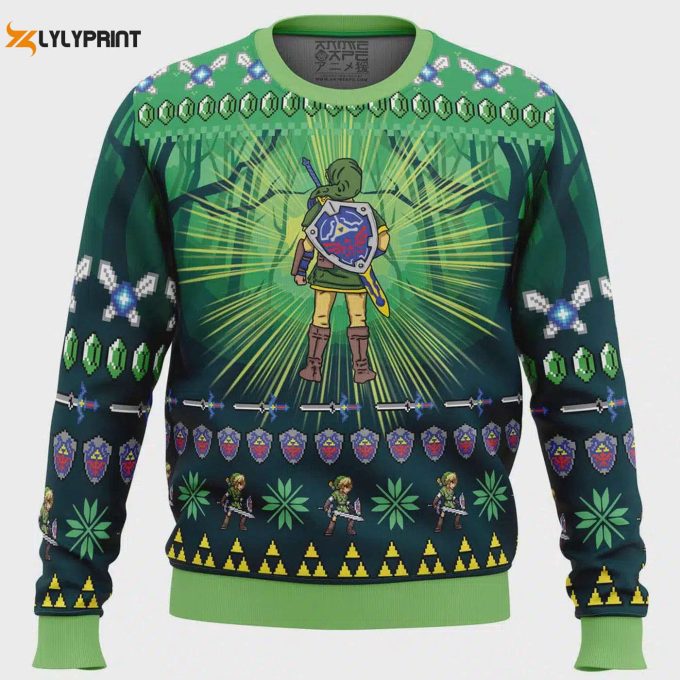 Get Festive With The Link Zelda Ugly Christmas Sweater – Perfect For Gamers And Nintendo Fans