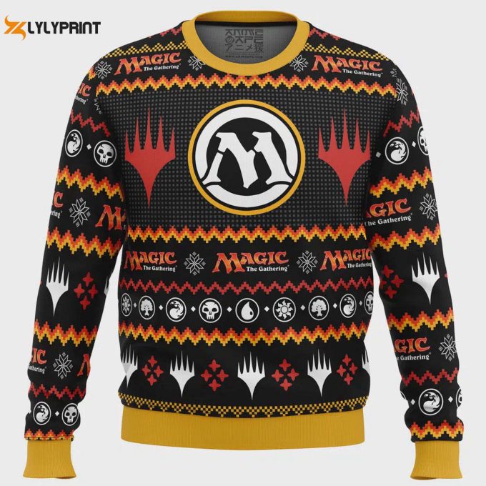 Get Festive With The Magic Arena V2 Magic The Gathering Ugly Christmas Sweater – Perfect For Gamers &Amp;Amp; Fans!