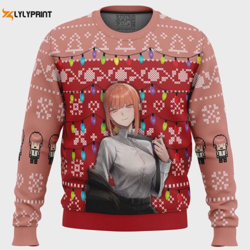 Makima Chainsaw Man Ugly Christmas Sweater: Festive Fun with Unique Design!