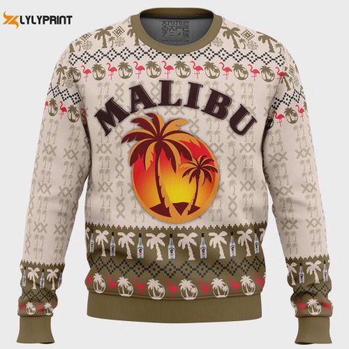 Get Festive with Malibu Rum Ugly Christmas Sweater – Fun & Stylish Holiday Apparel!