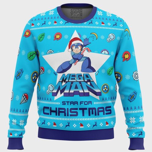 Mega Man Mega Christmas Ugly Sweater: Festive Gaming Apparel for the Holidays