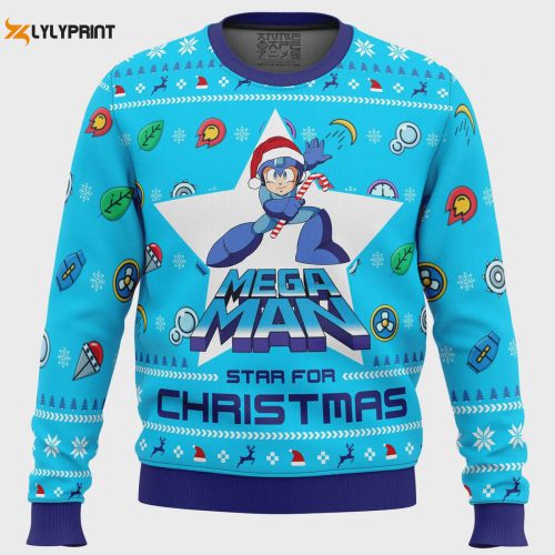 Mega Man Mega Christmas Ugly Sweater: Festive Gaming Apparel for the Holidays